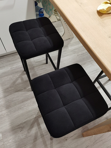 Барный стул Лофт ткань канди грей / черный матовый фото покупателя 76