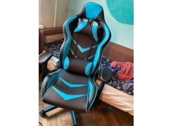 Компьютерное кресло Racer черное / голубое фото покупателя 144
