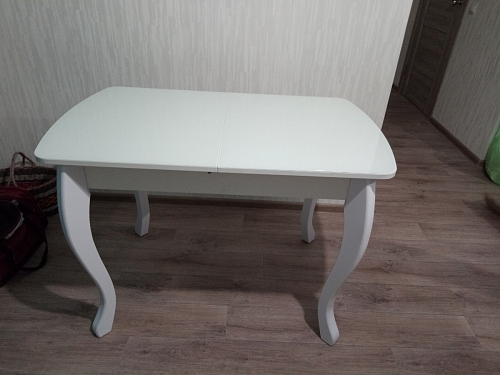 Стеклянный стол Бриллиант белый фото покупателя 9