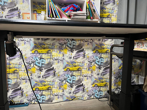 Компьютерный стол Маркос 140х80 голубой / черный фото покупателя 50