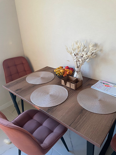 Деревянный стол Лота Лофт 120х75 белый матовый / дуб крафт золотой фото покупателя 55