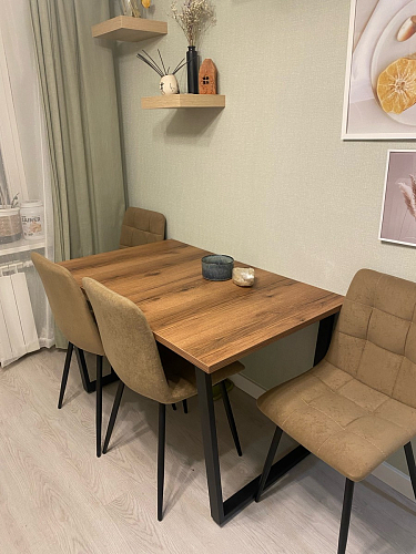 Деревянный стол Лота Лофт 120x75 дуб крафт табачный / черный матовый фото покупателя 411