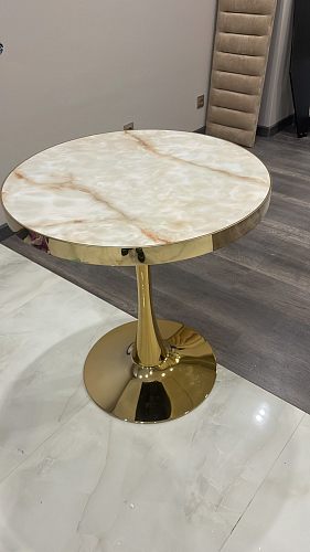 Деревянный стол Dorian 70x75 бежевый / золотой фото покупателя 9