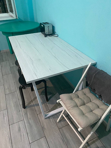 Стол Лота Лофт 120 25 мм сабия / белый матовый фото покупателя 123