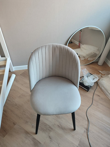 Стул на металлокаркасе Gabi 1 light blue / black / gold фото покупателя 538