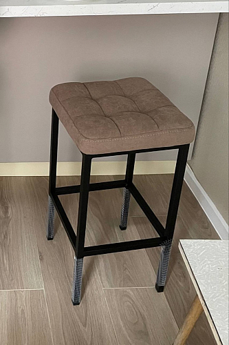 Барный стул Лофт кожзам темно-серый / черный матовый фото покупателя 60