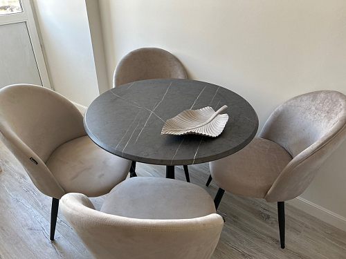 Стол Тулип 90х73 дуб вотан / белый  - Уцененный экземпляр фото покупателя 27