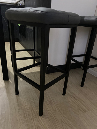 Барный стул Лофт микровелюр катания изумруд / черный матовый фото покупателя 75