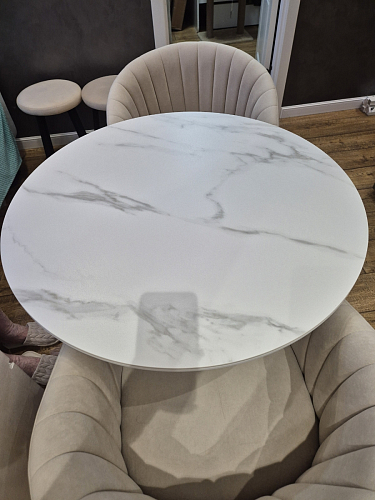 Стол Тулип 80х73 мрамор черный / белый фото покупателя 62