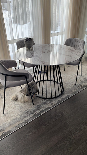 Стул на металлокаркасе Инклес желтый / черный глянец фото покупателя 4