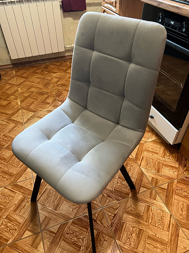 Стул на металлокаркасе Чилли синяя ткань / белый фото покупателя 931