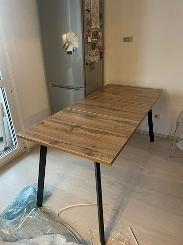 Стол раскладной Колон Лофт 120 32 мм дуб галифакс табако / черный матовый фото покупателя 32