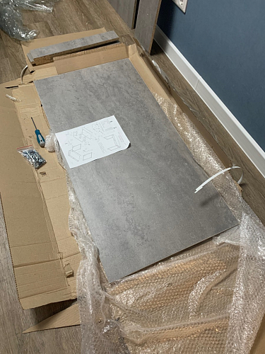 Письменный стол Леон Лофт бетон / черный матовый фото покупателя 70