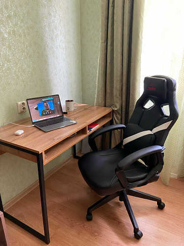 Письменный стол Леон Лофт дуб делано светлый / белый матовый фото покупателя 1