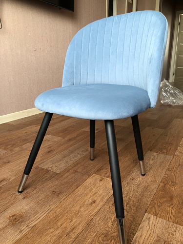 Стул на металлокаркасе Gabi dark beige / black / silver фото покупателя 193