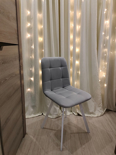 Стул на металлокаркасе Чилли К темно-серый (velutto 32) / черный фото покупателя 177