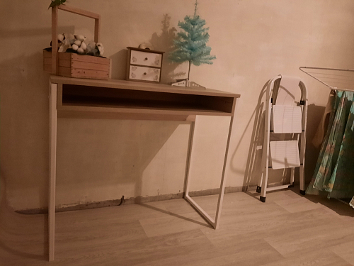 Письменный стол Лео Лофт дуб делано темный / белый матовый фото покупателя 19