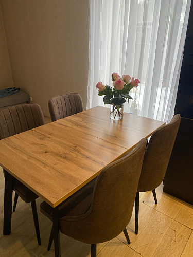 Стол Тринити Лофт 120 32 мм дуб галифакс табако / черный матовый фото покупателя 369