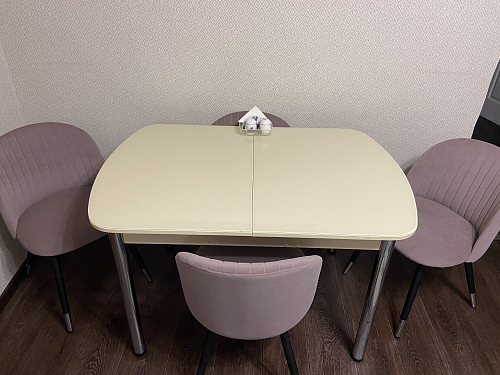 Стул на металлокаркасе Gabi dark beige / black / silver фото покупателя 985