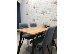 Обеденная группа Эделин светло-серый / бетон / черный матовый фото покупателя 5