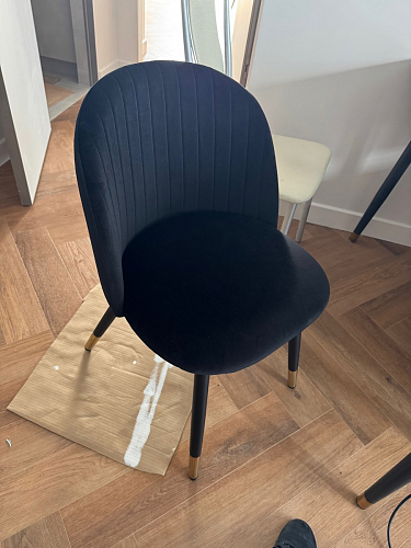 Стул на металлокаркасе Gabi dark beige / black / silver фото покупателя 571