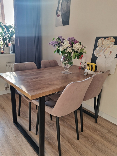 Стул на металлокаркасе Челси бежевый / черный фото покупателя 2