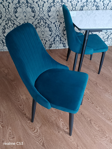 Стул на металлокаркасе Kora light blue / white фото покупателя 358