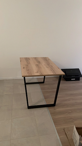 Деревянный стол Лота Лофт 140х80 черный матовый / бетон светлый фото покупателя 246