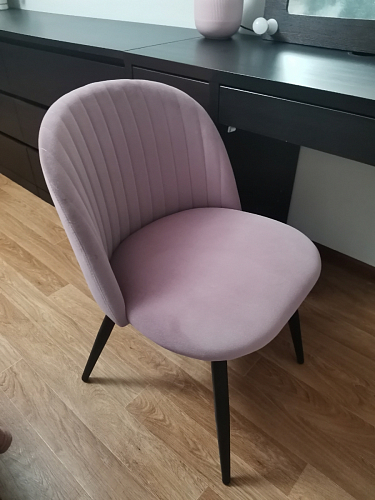 Стул на металлокаркасе Gabi 1 light purple / black / gold фото покупателя 188