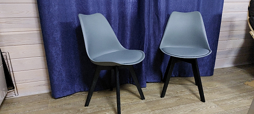 Деревянный стул Bonuss темно-серый / черное сидение / черный фото покупателя 5