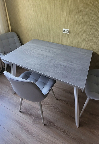 Стол Тринити Лофт 120 32 мм дуб галифакс табако / черный матовый фото покупателя 54