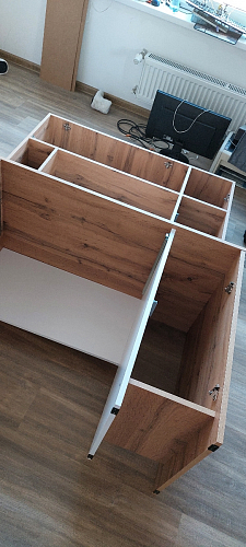 Письменный стол Комфорт 12.71 дуб золотой craft / белая аляска фото покупателя 49