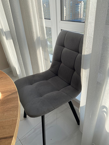 Стул на металлокаркасе Чилли К темно-серый (velutto 32) / черный фото покупателя 366