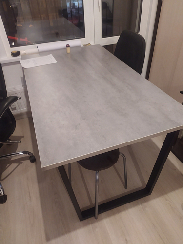 Стол Лота Лофт 120 32 мм бетон / черный матовый фото покупателя 235