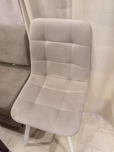 Стул на металлокаркасе Чилли К светло-серый велюр / черный каркас фото покупателя 293