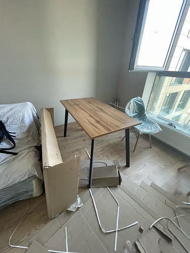 Стол Тринити Лофт 120 32 мм бетон / черный матовый фото покупателя 249