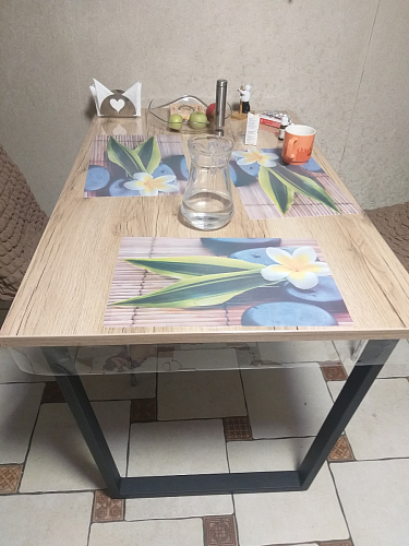 Деревянный стол Лота Лофт 140х80 черный матовый / бетон светлый фото покупателя 899