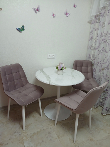 Стол Тулип 90х73 дуб вотан / белый  - Уцененный экземпляр фото покупателя 117