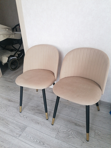 Стул на металлокаркасе Gabi 1 light blue / black / gold фото покупателя 286