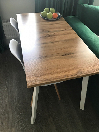 Стол Тринити Лофт 120 32 мм дуб галифакс табако / черный матовый фото покупателя 936