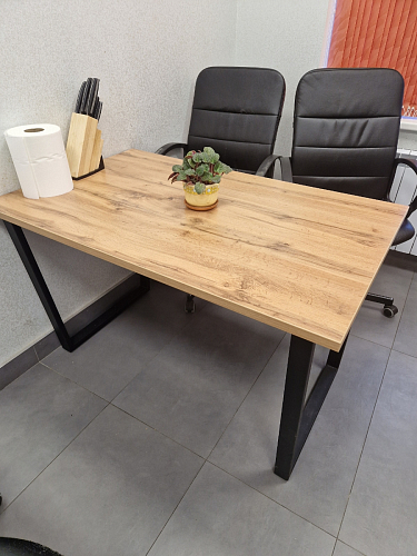 Деревянный стол Лота Лофт 120х75 белый матовый / дуб крафт золотой фото покупателя 163