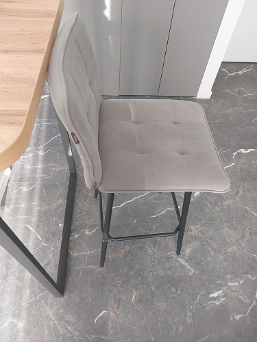 Полубарный стул Bari/Бари серый велюр фото покупателя 31