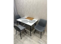 Стул на металлокаркасе Вейв светло-серый (hl 63) / 10К черный каркас фото покупателя 235