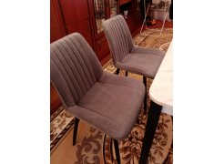 Стул на металлокаркасе Вейв светло-серый (hl 63) / 10К черный каркас фото покупателя 199