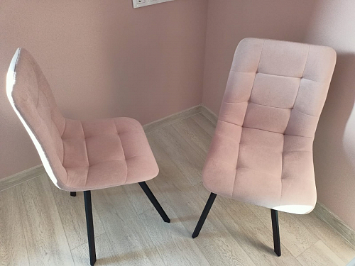 Стул на металлокаркасе Чилли К светло-серый велюр / черный каркас фото покупателя 897