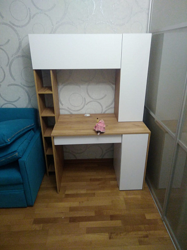 Письменный стол Комфорт 12.71 дуб золотой craft / белая аляска фото покупателя 148