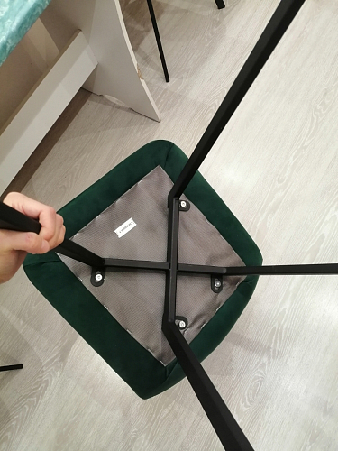 Стул на металлокаркасе Чилли синяя ткань / белый фото покупателя 1066