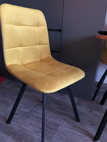 Стул на металлокаркасе Чилли синяя ткань / белый фото покупателя 877