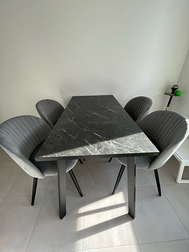 Стол Тринити Лофт 120 32 мм дуб галифакс табако / черный матовый фото покупателя 81