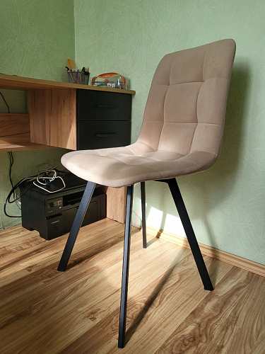 Стул на металлокаркасе Чилли бежевый / белый каркас фото покупателя 884